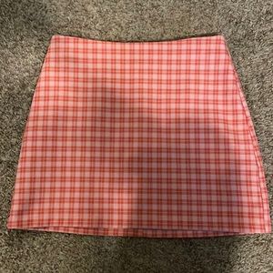 Urban outfitters mini pink plaid skirt